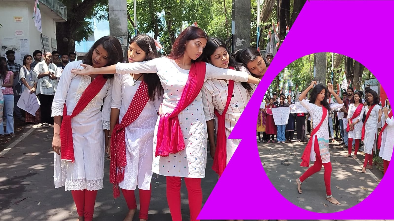 পথনাটিকার মাধ্যমে অভিনব পন্থায় প্রতিবাদ তৃণমূল ছাত্র পরিষদের