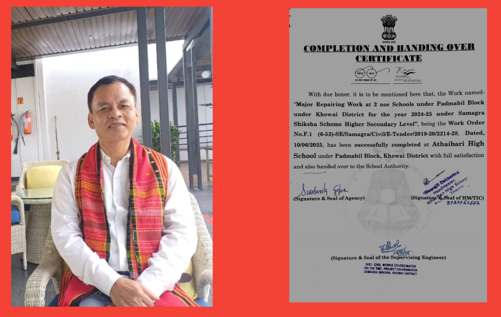 খোয়াইতে দুটি বিদ্যালয়ের সংস্কারকাজ নিয়ে বিধায়কের অভিযোগের পাল্টা প্রতিক্রিয়া ঠিকাদারের, অভিযোগ নস্যাৎ করলেন খুদ সুশান্ত গোপ